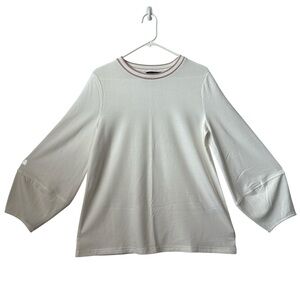 Banana Republic White Ivory Oversized Long Sleeves Lightweight Sweater Medium